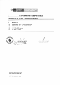 ESPECIFICACIONES TECNICAS Ministerio de Salud