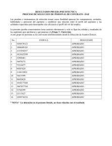 RESULTADOS PRUEBA PSICOTECNICA