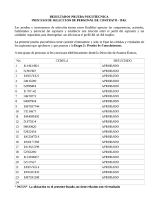 RESULTADOS PRUEBA PSICOTECNICA