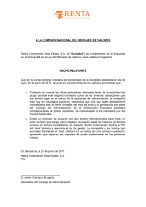 A LA COMISIÓN NACIONAL DEL MERCADO DE VALORES HECHO RELEVANTE Sociedad