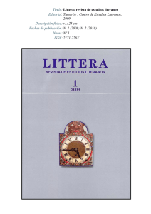 LITTERA; Revista de estudios literanos, nº1