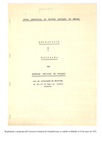Reglamento y Programa Concurso Comarcal de Ganados, 1952