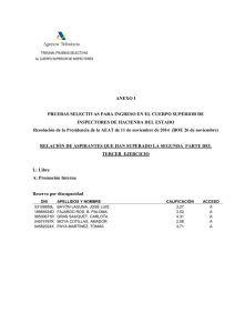 Anexo aspirantes que han superado la 2 parte del 3 ejercicio (Cupo Reserva Discapacidad)