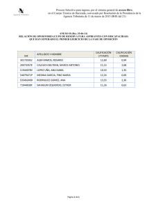 Anexo II. Relación de aspirantes que ha superado el primer ejercicio (cupo reserva por discapacidad)