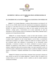 PODER LEGISLATIVO LEY N 3.007