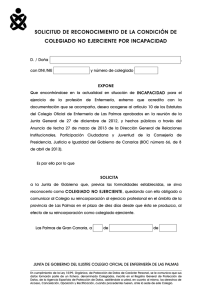 Formulario de Solicitud de Condición de Colegiado No Ejerciente por Incapacidad