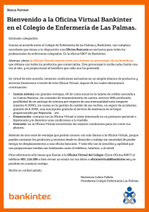 Carta de bienvenida de Bankinter