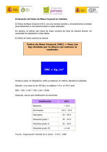 Evaluación del índice de masa corporal en adultos