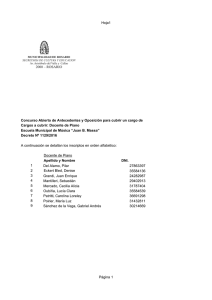 Hoja1 Concurso Abierto de Antecedentes y Oposición para cubrir un cargo... Cargos a cubrir: Docente de Piano 2000 – ROSARIO