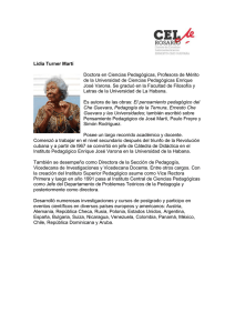 Lidia Turner Martí Doctora en Ciencias Pedagógicas, Profesora de Mérito
