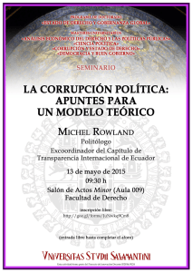 LA CORRUPCIÓN POLÍTICA: APUNTES PARA UN MODELO TEÓRICO STVDii