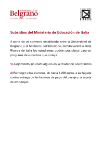 (El Ministerio de Educación italiano ofrece un subsidio para estudiantes de la UB, + info