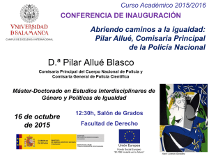 D.ª Pilar Allué Blasco Abriendo caminos a la igualdad: