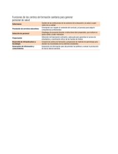 Funciones de los centros de formación sanitaria para generar personal de salud pdf, 253kb