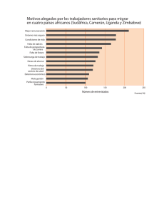 Motivos alegados por los trabajadores sanitarios para migrar, en cuatro países africanos (Sudáfrica, Camerún, Uganda y Zimbabwe) pdf, 137kb