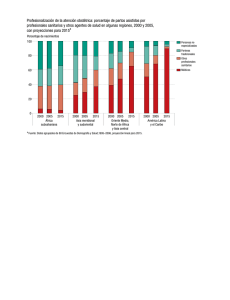 Profesionalización de la atención obstétrica: porcentaje de partos asistidos por profesionales sanitarios y otros agentes de salud en algunas regiones, 2000 y 2005, con proyecciones para 2015 pdf, 99kb