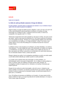 La falta de sueño profundo aumenta el riesgo de diabetes