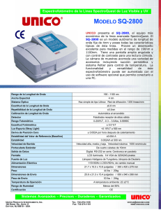 M SQ-2800 ODELO Espectrofotómetro de la Linea SpectroQuest de Luz Visible y UV