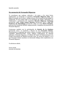 Día 6: e-mail recordando la celebración del homenaje a Fernando Higueras.