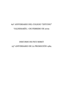 Discurso de Fico Miret, promoci n 1984.