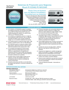 [Ficha resumen especificaciones : Ricoh PJWX3340 (spa pdf)]