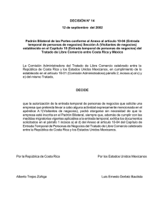 DECISIÓN N° 14 12 de septiembre  del 2002