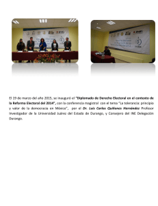 Inauguración del Diplomado de Derecho Electoral en el contexto de la reforma electoral del 2014