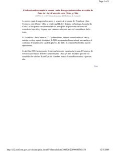 Tercera ronda de negociaciones en materia de inversiones
