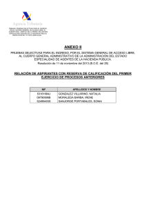 Anexo II. Reserva calificación primer ejercicio procesos anteriores