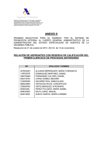 Anexo II. Reserva calificación primer ejercicio procesos anteriores