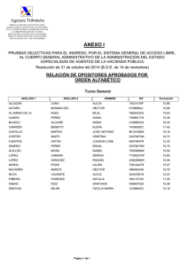 Aprobados segundo ejercicio(turno general)