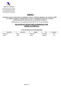 Aprobados segundo ejercicio (turno reserva por discapacidad)