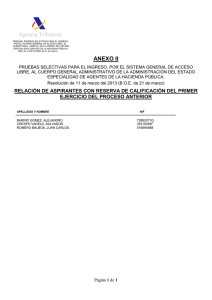 Anexo de aspirantes con reserva del primer ejercicio