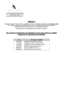Anexo II. Relación aspirantes con reserva 1º ejercicio procesos anteriores. TL