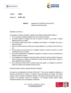 1200000-  Bogotá D.C Radicación N° ID 60322 de 30 de Abril 2015
