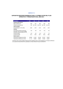 Supuestos Macroecon micos para la Formulaci n del Plan Operativo y Presupuesto del a o 2014