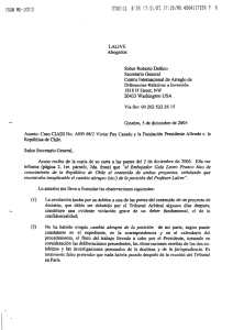 Carta del Profesor Lalive al Secretario General del CIADI - 05/12/2005