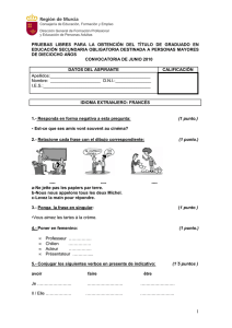 Examen de Francés para Adultos - Región de Murcia
