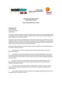 Segunda Asamblea Sindical Mundial Trabajo y Medio Ambiente