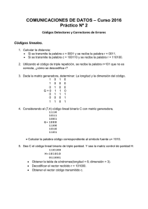 – Curso 2016 COMUNICACIONES DE DATOS Práctico Nº 2
