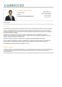 Fernando Beltrán Lezaun Experiencia