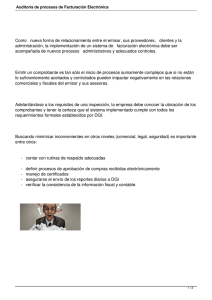 Como   nueva forma de relacionamiento entre el emisor,... administración, la implementación de un sistema de   facturación...