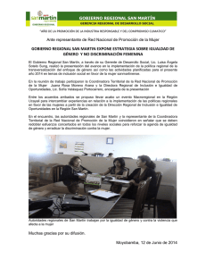 GOBIERNO REGIONAL SAN MARTIN EXPONE ESTRATEGIA SOBRE IGUALDAD DE