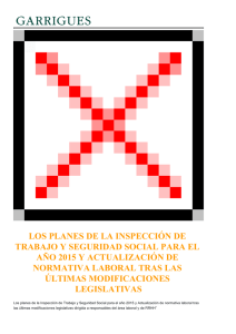 LOS PLANES DE LA INSPECCIÓN DE AÑO 2015 Y ACTUALIZACIÓN DE