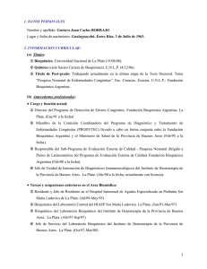 1. DATOS PERSONALES 2. INFORMACION CURRICULAR  Gustavo Juan Carlos BORRAJO