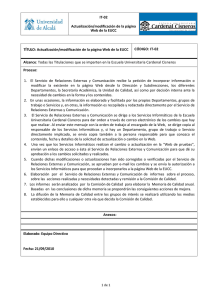Actualización / modificación de la página Web del CUCC