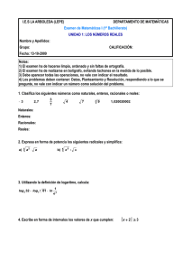 I.E.S LA ARBOLEDA (LEPE) DEPARTAMENTO DE MATEMÁTICAS Nombre y Apellidos: Grupo: