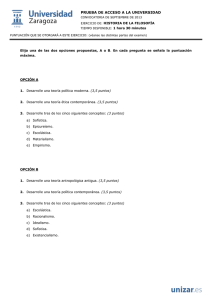 PRUEBA DE ACCESO A LA UNIVERSIDAD HISTORIA DE LA FILOSOFÍA