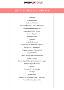LISTA DE ESPECIALIDADES MIR
