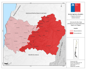 Comunas de alta y baja prevalencia en zonas productivas. Región de O´Higgins